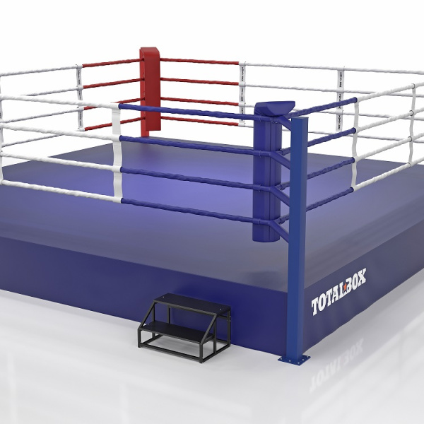 Ринг боксерский Тренировочный на помосте TOTALBOX, по канатам 4*4м, 5*5*1м 