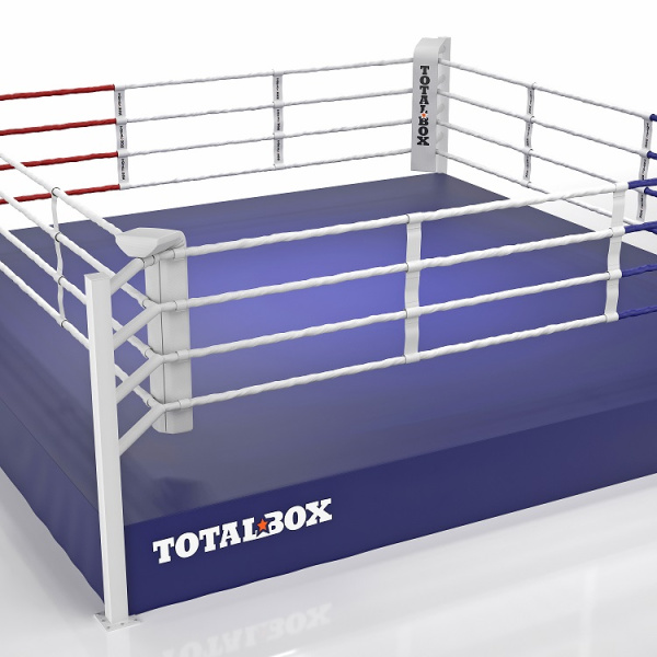 Ринг боксерский Тренировочный на помосте TOTALBOX, по канатам 4*4м, 5*5*0,5м