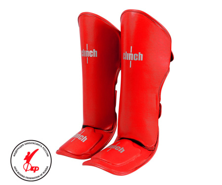 Защита голени и стопы CLINCH Shin Instep Guard Kick S красный