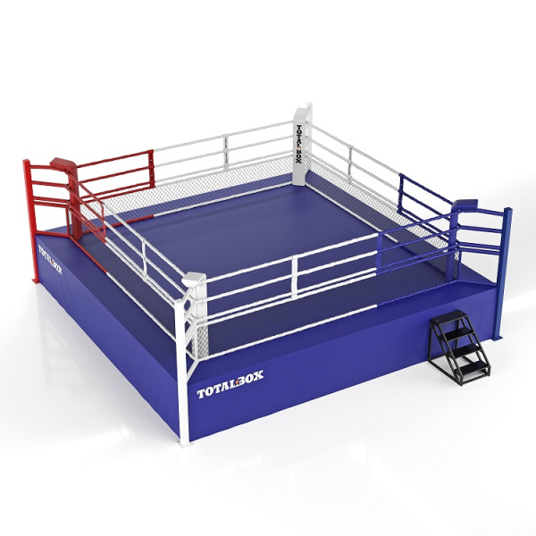 Ринг универсальный Для бокса и ММА на помосте TOTALBOX, по канатам 5*5м, 6*6*0,5м 