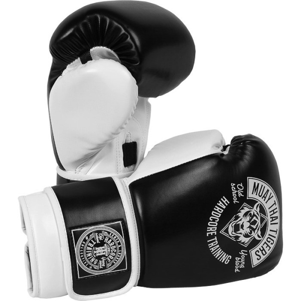 Перчатки боксерские HARDCORE TRAINING Muay Thai Tigers PU 14 OZ черный
