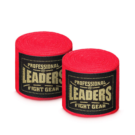 Бинты LEADERS Semi elastic эластичные 4 м красный