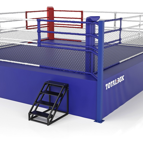 Ринг универсальный Для бокса и ММА на помосте TOTALBOX, по канатам 5*5м, 6*6*0,5м 