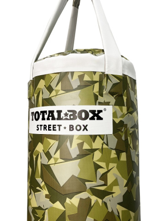 Мешок боксерский набивной Уличный Street Box TOTALBOX ткань ПВХ усилен, камуфляж зеленый, 35*150-55  