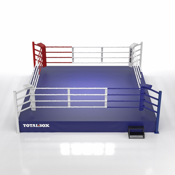 Ринг боксерский Тренировочный на помосте TOTALBOX, по канатам 4*4м, 5*5*1м 