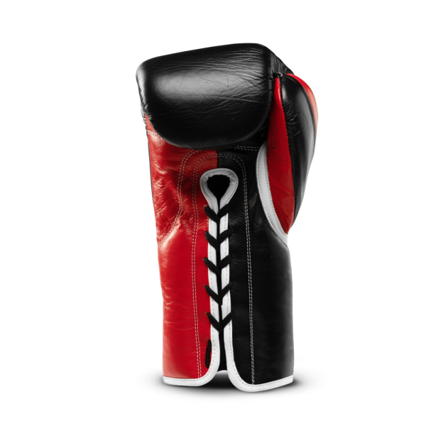Перчатки боксерские на шнуровке LEADERS LS 12 OZ черн/красн