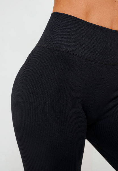 Легинсы Eazyway Seamless бесшовные в рубчик S черный