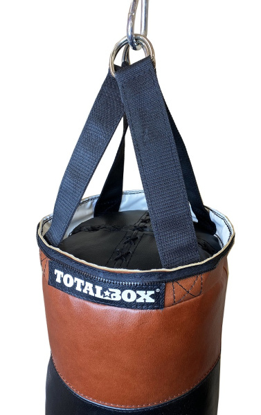 Мешок боксерский набивной Для добивания TOTALBOX кожа, черн/корич, 36*120-42 