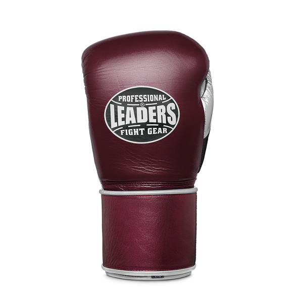 Перчатки боксерские LEADERS Long Velcro бордовый 14 OZ 